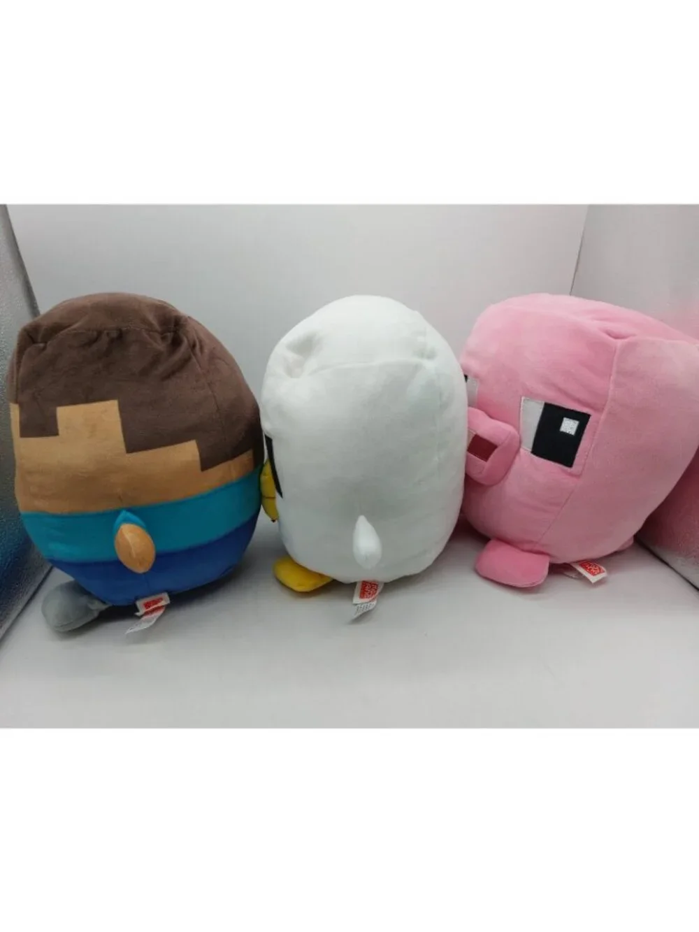 Minecraft Cuutopia Steve Chicken & Pig 10-Inch Plush Set Mattel Mojang Lot Of 3